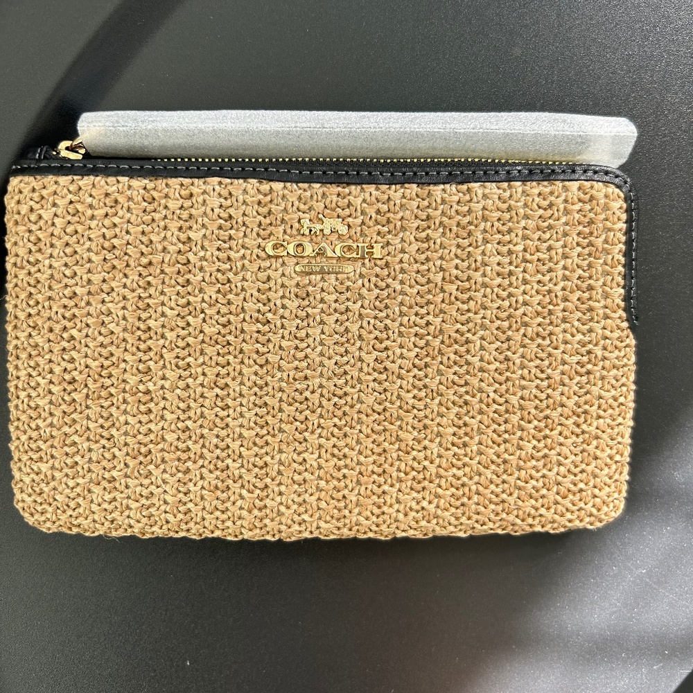 NEW! COACH LARGE STRAW WRISTLET